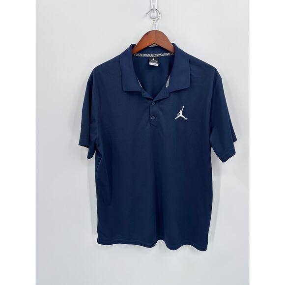 Nike Jordan Dri-FIT Polo Shirt Navy Blue Jumpman Logo Mens XL Athletic EUC - Picture 3 of 9